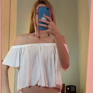 White off the shoulder top